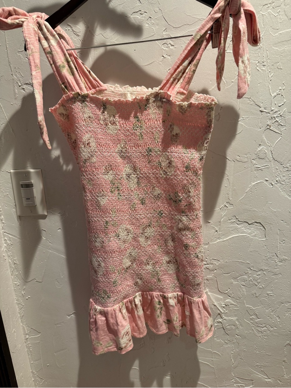 LoveShackFancy Norna Smocked Tie-Shoulder Mini Dress in Ballet Pink – NWT - Picture 3 of 8
